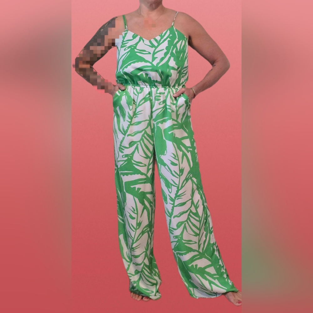 Lilly Pulitzer for Target Green and White Wide Leg Pants